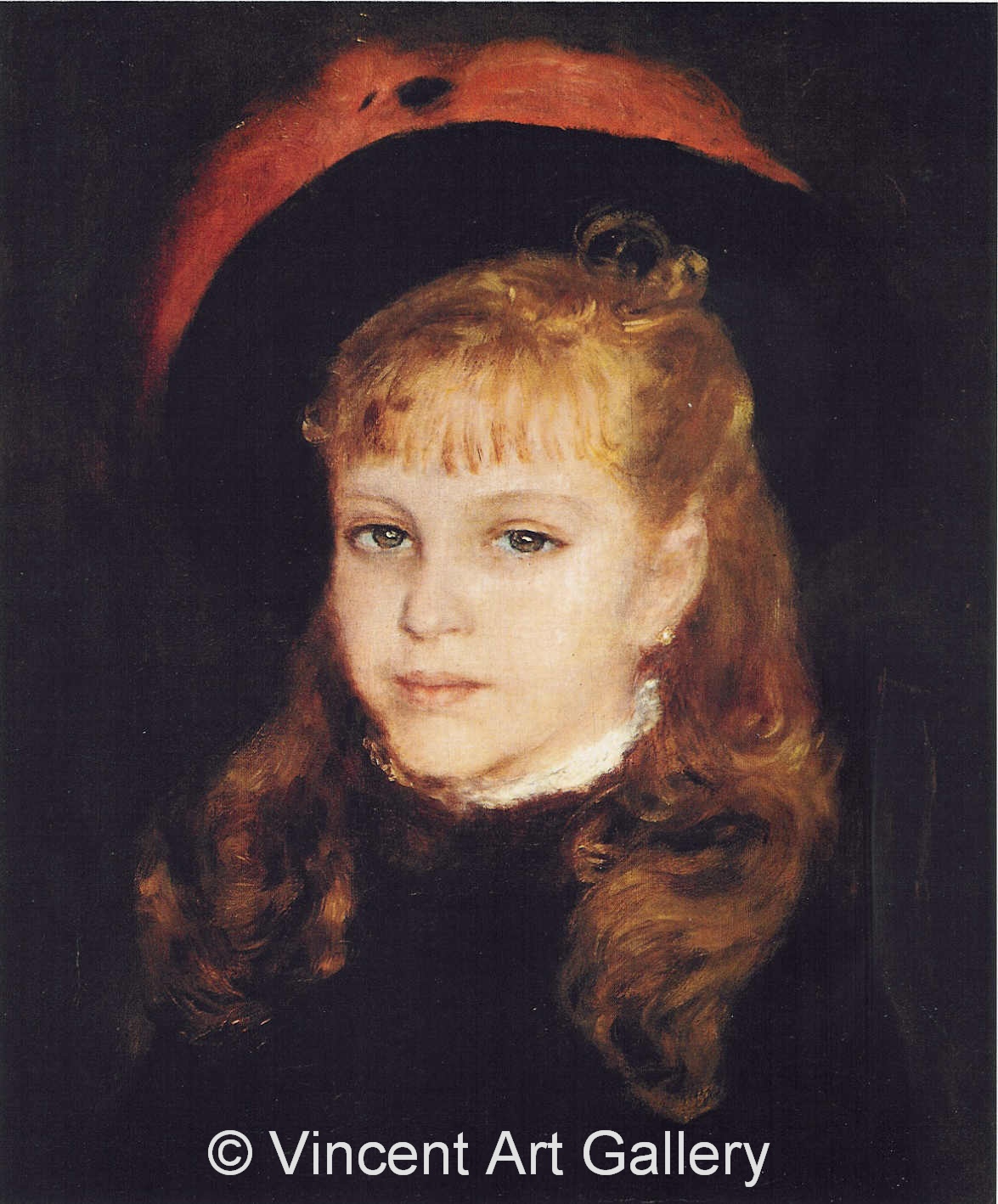 A3045, RENOIR, Girl with a Pink Feather